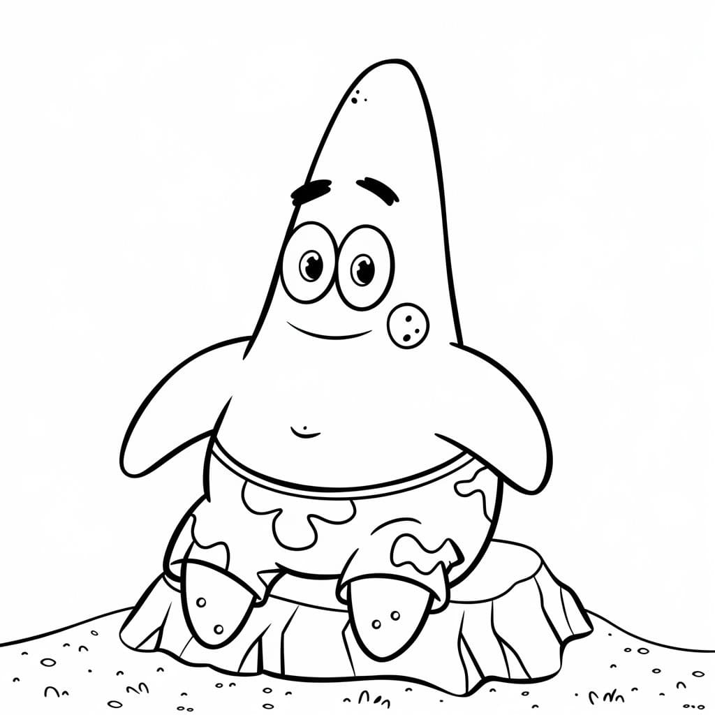 Free printable Patrick Star coloring page #220627 from Cartoon Characters collection