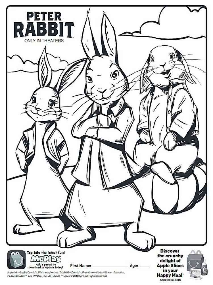 Free printable Peter Rabbit coloring page #188224 from Cartoon Characters collection