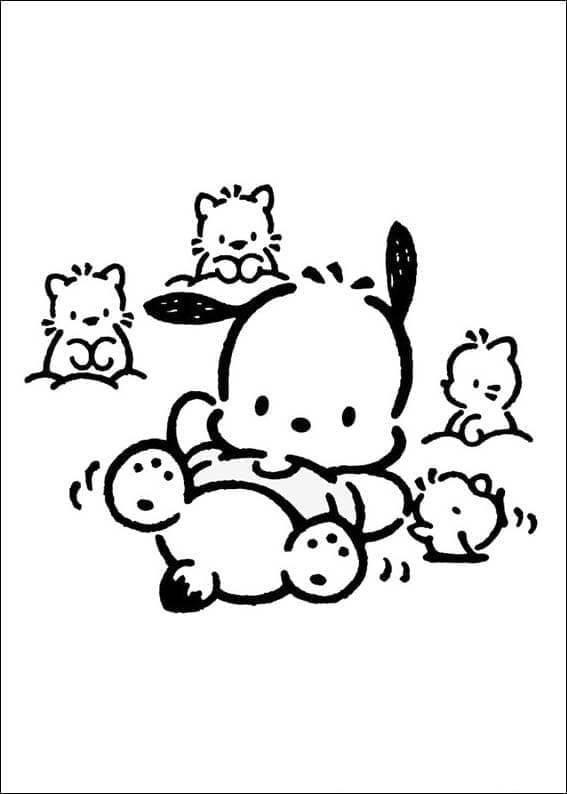Free printable Pochacco coloring page #220088 from Cartoon Characters collection