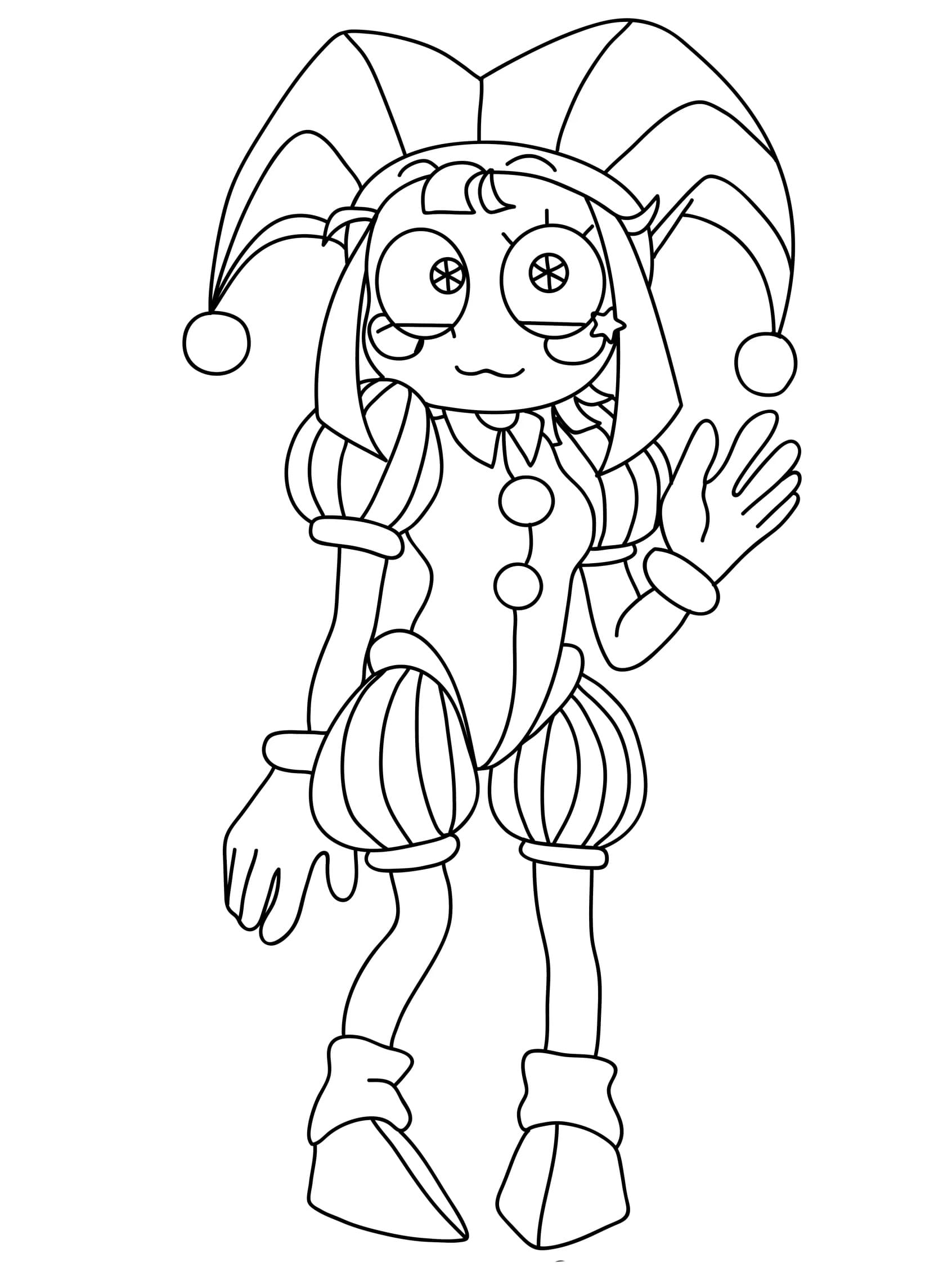 Free printable Pomni coloring page #218256 from Cartoon Characters collection Free printable Pomni coloring page #218256 from Cartoon Characters collection