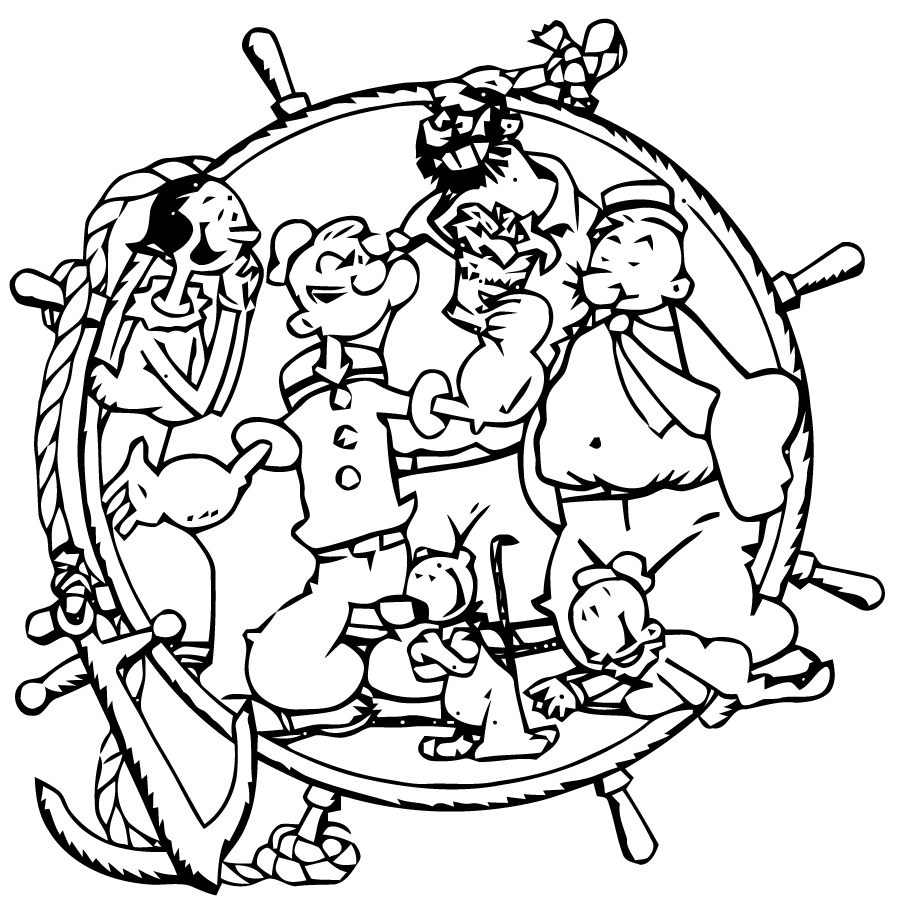 Free printable Popeye coloring page #84713 from Cartoon Characters collection