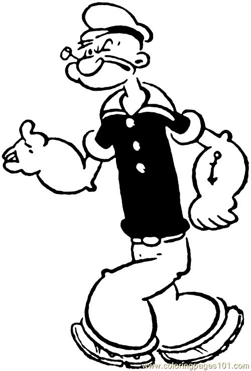 Free printable Popeye coloring page #84732 from Cartoon Characters collection