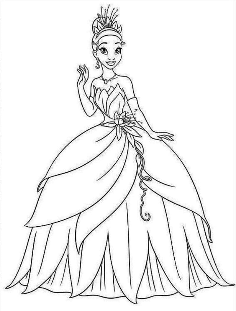 Free printable Princess Tiana coloring page #181976 from Cartoon Characters collection
