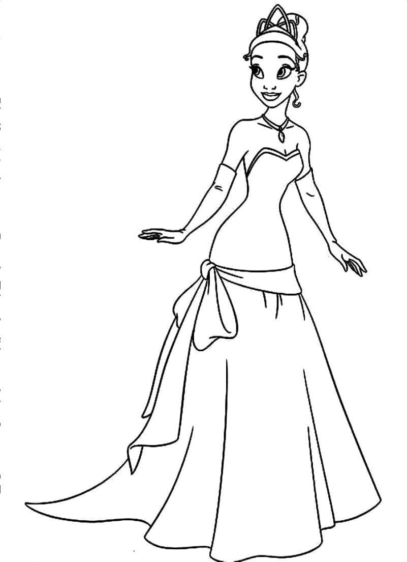 Free printable Princess Tiana coloring page #181984 from Cartoon Characters collection