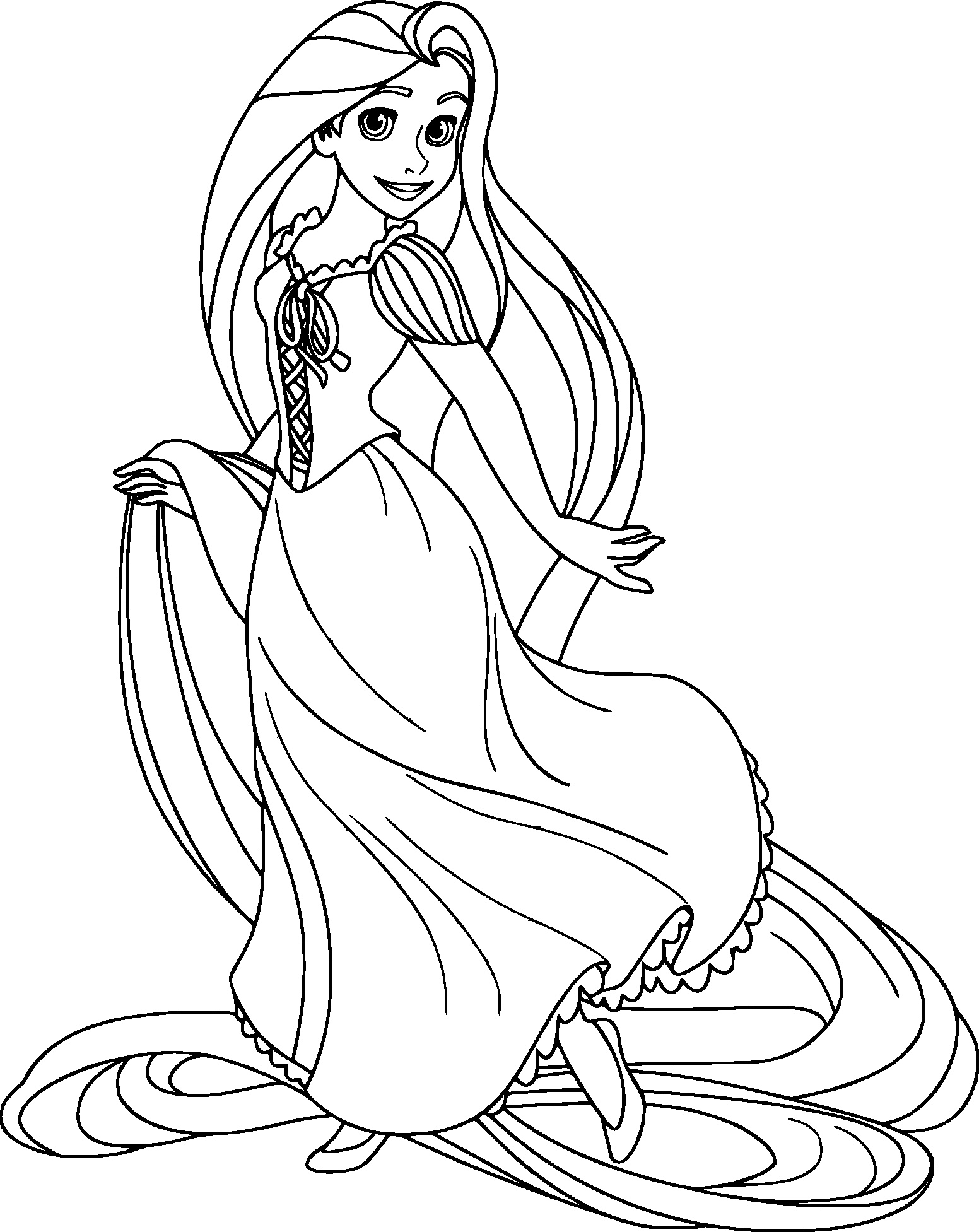 Free printable Rapunzel coloring page #170070 from Cartoon Characters collection