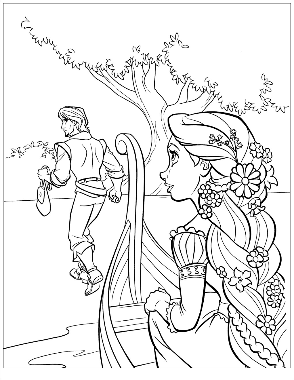 Free printable Rapunzel coloring page #170078 from Cartoon Characters collection