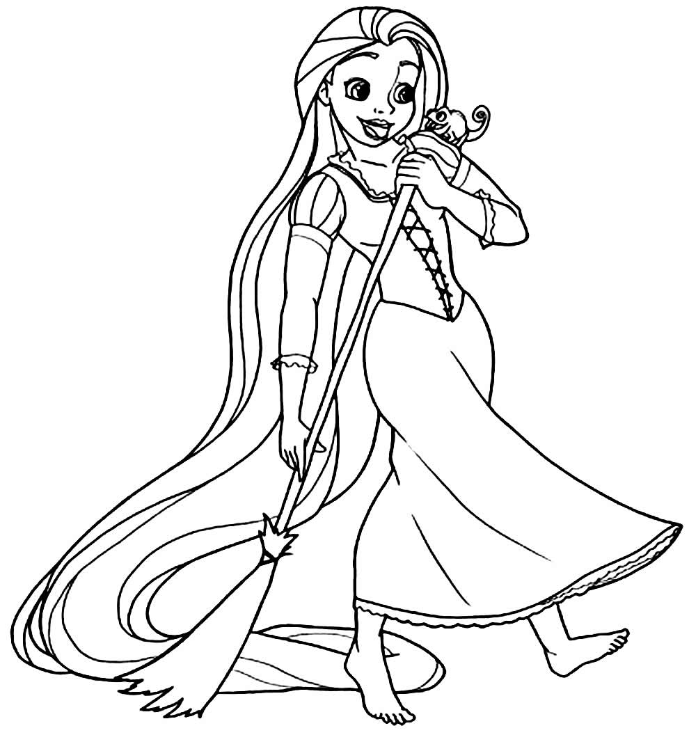Free printable Rapunzel coloring page #170082 from Cartoon Characters collection