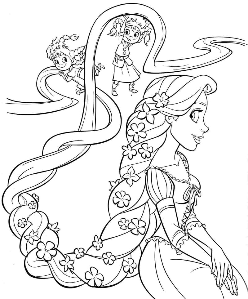 Free printable Rapunzel coloring page #177898 from Cartoon Characters collection