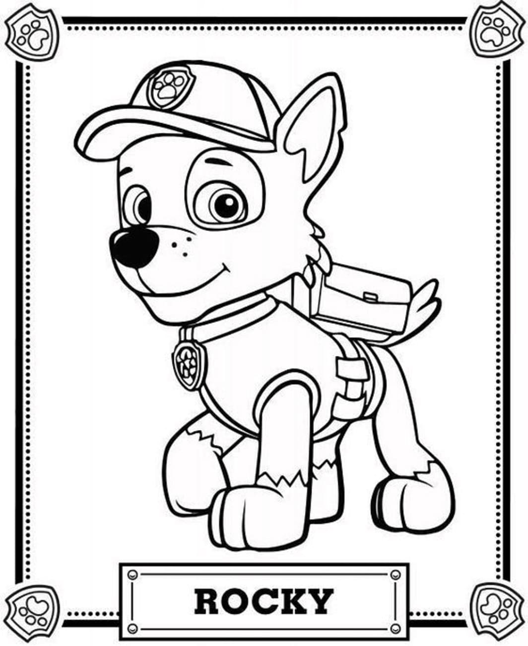 Free printable Rocky PAW Patrol coloring page #181728 from Cartoon Characters collection