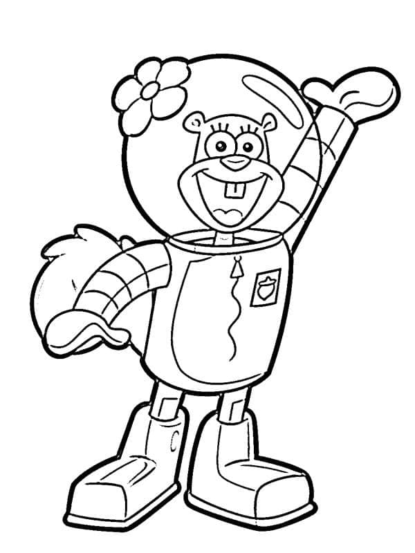 Free printable Sandy Cheeks coloring page #220598 from Cartoon Characters collection Free printable Sandy Cheeks coloring page #220598 from Cartoon Characters collection