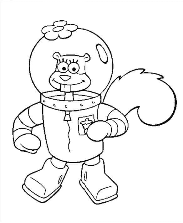 Free printable Sandy Cheeks coloring page #220604 from Cartoon Characters collection Free printable Sandy Cheeks coloring page #220604 from Cartoon Characters collection
