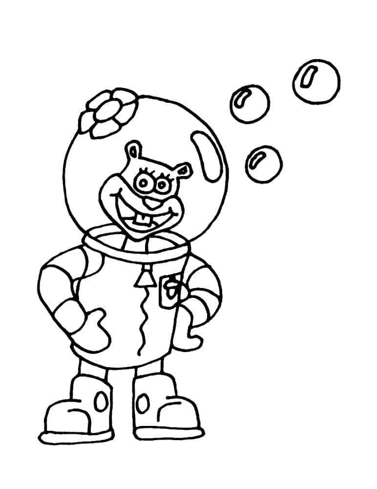 Free printable Sandy Cheeks coloring page #220611 from Cartoon Characters collection