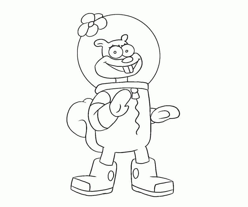 Free printable Sandy Cheeks coloring page #220615 from Cartoon Characters collection