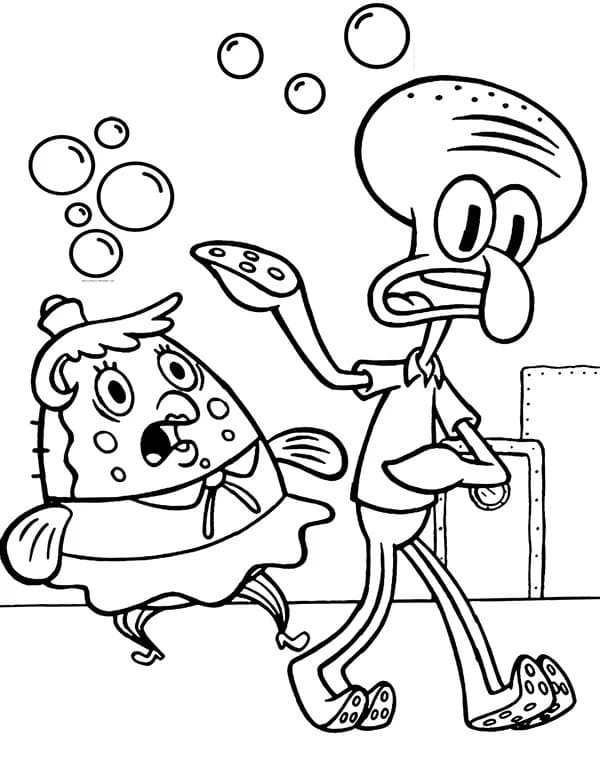 Free printable Squidward Tentacles coloring page #220590 from Cartoon Characters collection