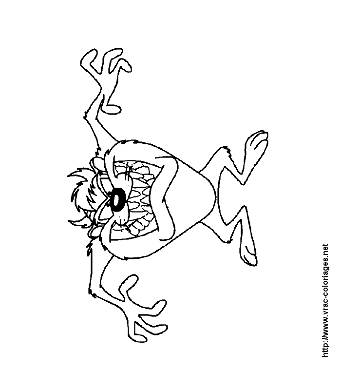Free printable Taz coloring page #30933 from Cartoon Characters collection Free printable Taz coloring page #30933 from Cartoon Characters collection
