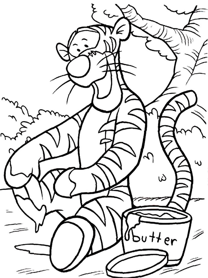 Free printable Tigger coloring page #188272 from Cartoon Characters collection