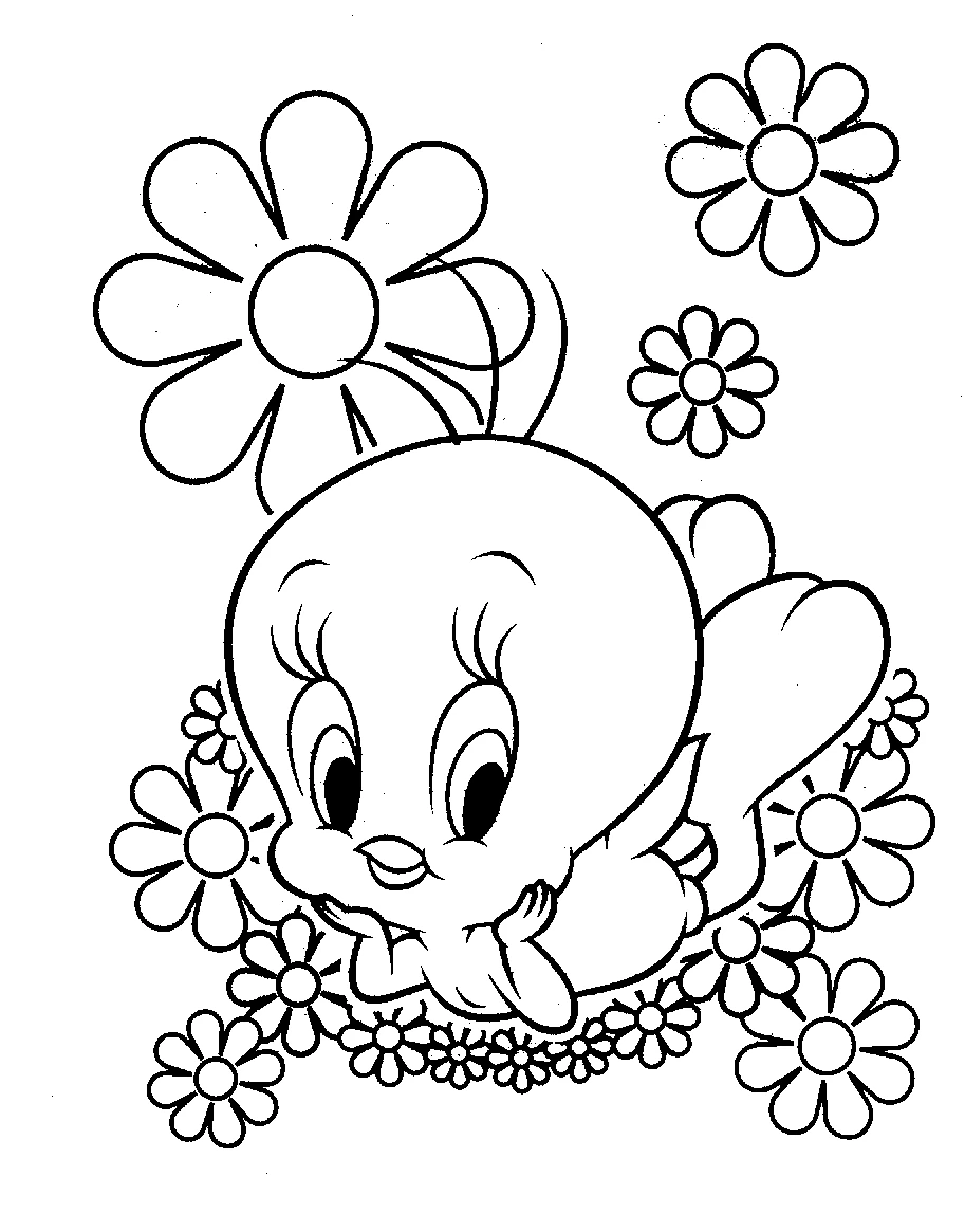 Free printable Tweety and Sylvester coloring page #29340 from Cartoon Characters collection
