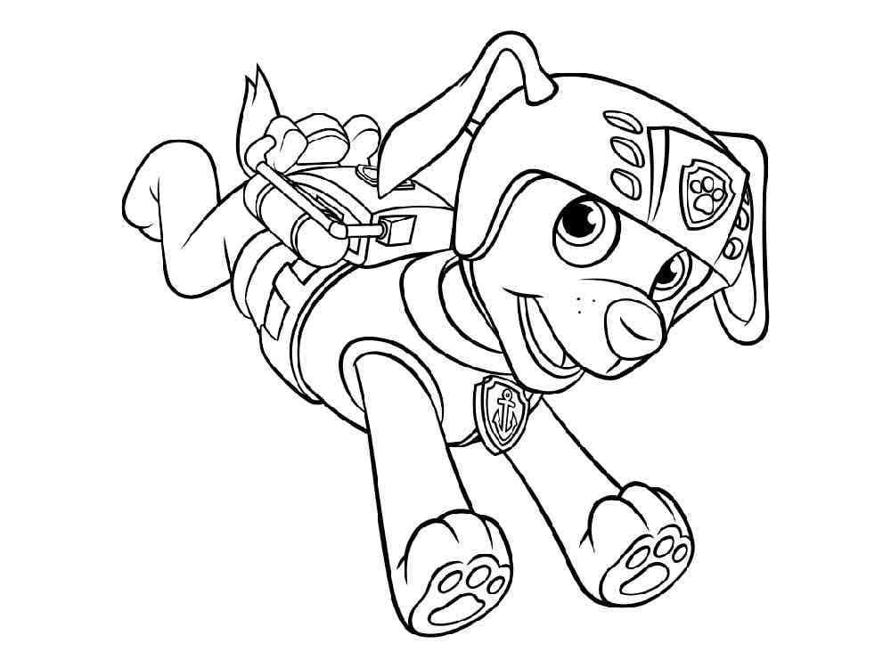 Free printable Zuma PAW Patrol coloring page #181695 from Cartoon Characters collection