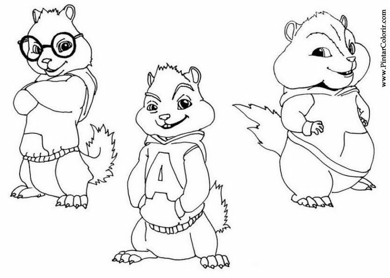 Free printable Alvin and the Chipmunks coloring page #128440 from Cartoons and Animated Shows collection