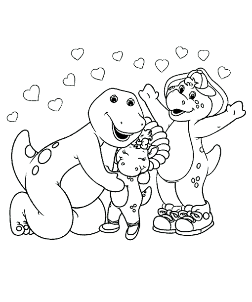 Coloring page: Barney and friends (Cartoons and Animated Shows) #40987 - Free Printable Coloring Pages