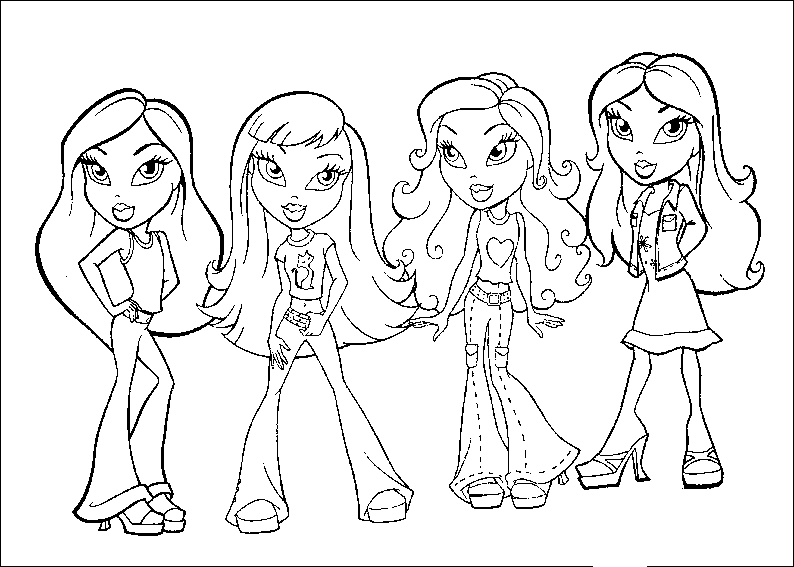 Free printable Bratz coloring page #32399 from Cartoons and Animated Shows collection