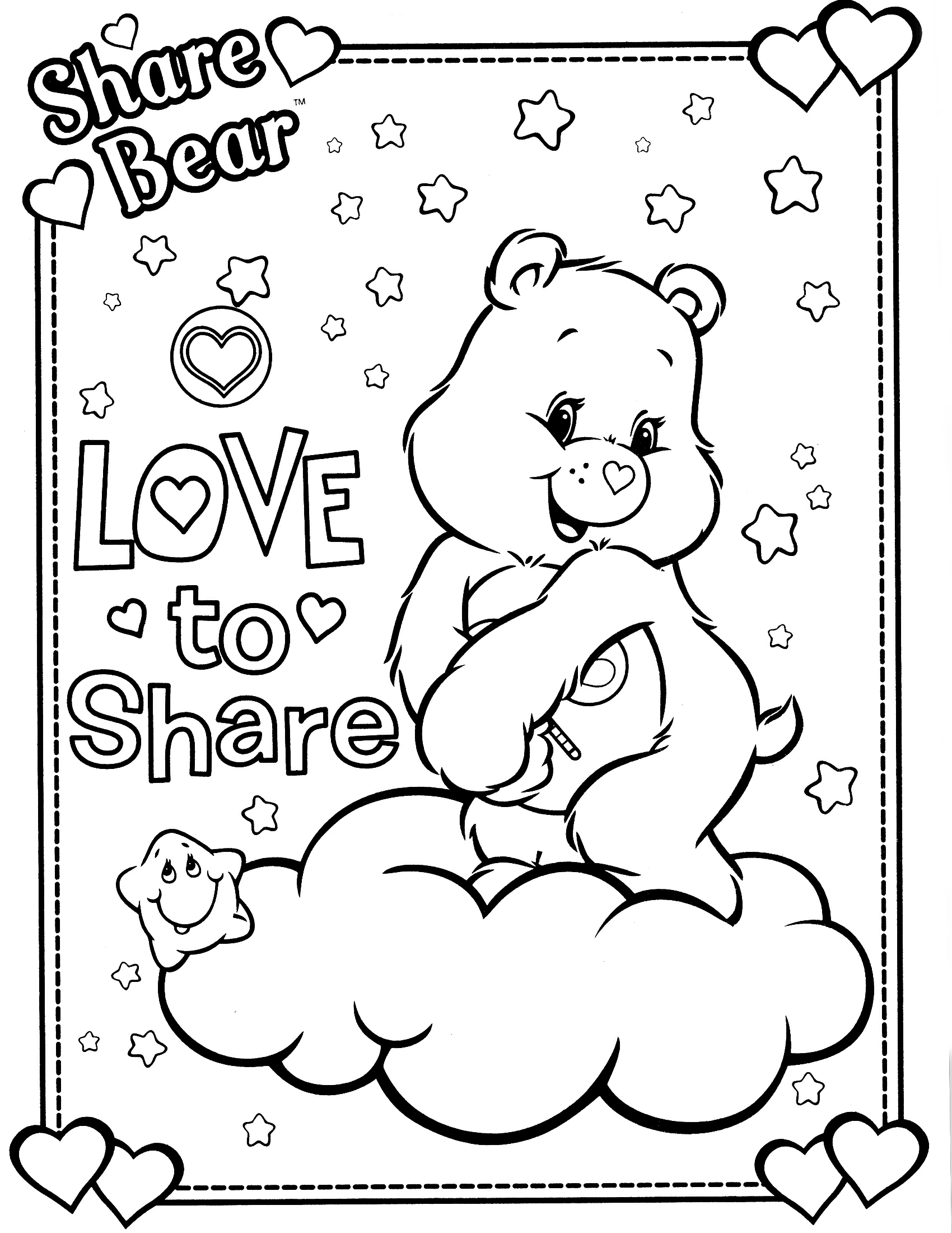 Coloring page: Care Bears (Cartoons and Animated Shows) #37207 - Free Printable Coloring Pages