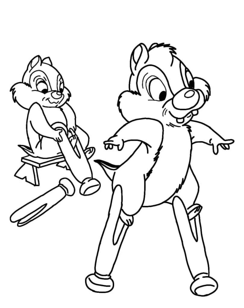 Coloring page: Chip and Dale for Kids (Cartoons and Animated Shows) #185788 - Free Printable Coloring Pages