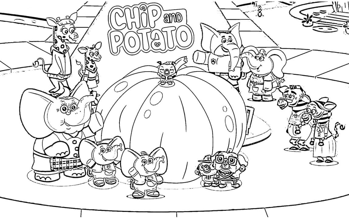 Free printable Chip and Potato coloring page #199160 from Cartoons and Animated Shows collection