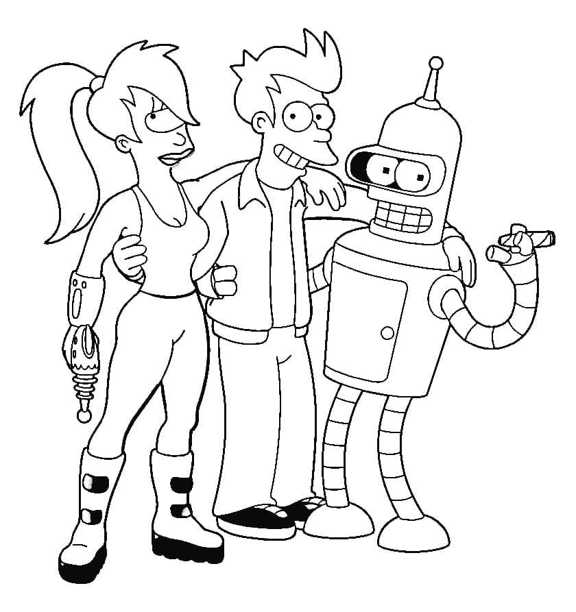 Coloring page: Futurama (Cartoons and Animated Shows) #206527 - Free Printable Coloring Pages