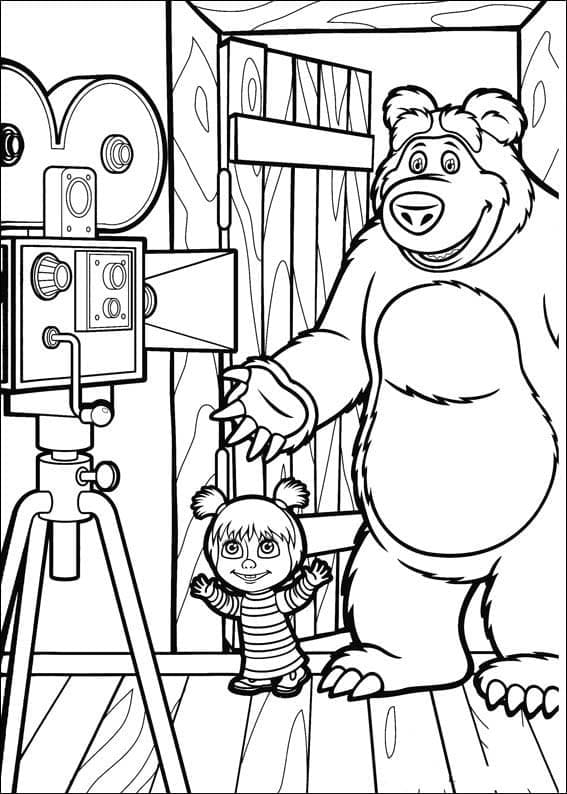 Coloring page: Masha and the Bear (Cartoons and Animated Shows) #215878 - Free Printable Coloring Pages
