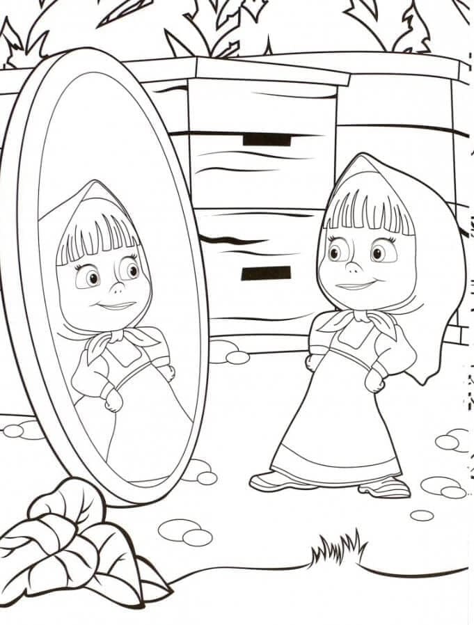 Coloring page: Masha and the Bear (Cartoons and Animated Shows) #215879 - Free Printable Coloring Pages