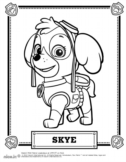 Free printable Paw Patrol coloring page #44258 from Cartoons and Animated Shows collection