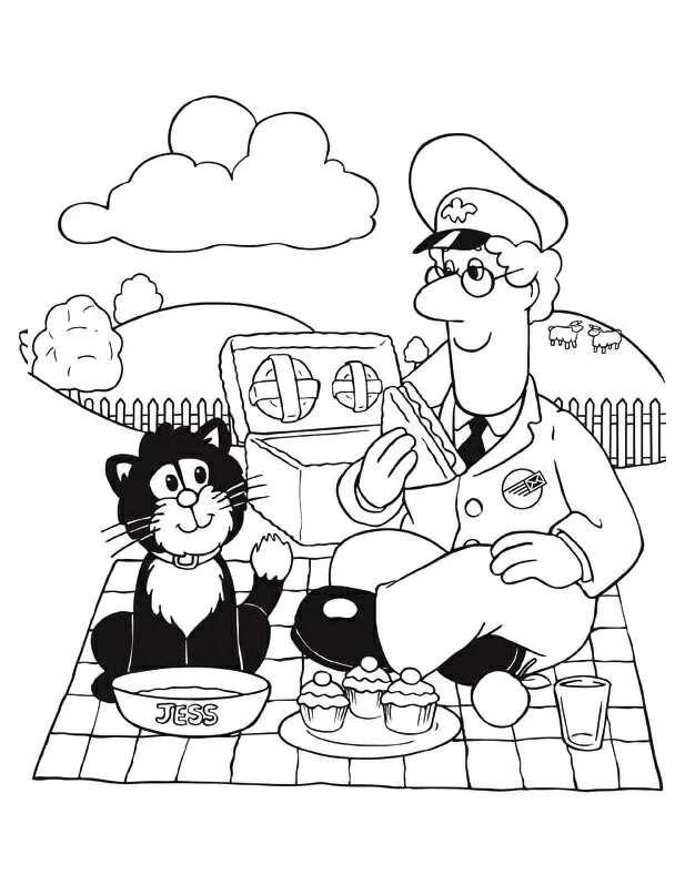 Coloring page: Postman Pat (Cartoons and Animated Shows) #49504 - Free Printable Coloring Pages