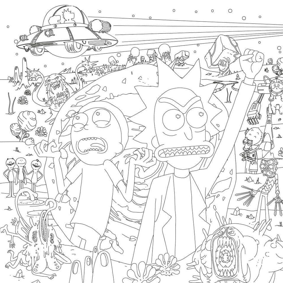 Free printable Rick and Morty coloring page #208211 from Cartoons and Animated Shows collection
