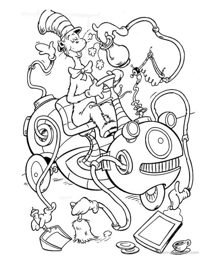 Free printable The Cat in the Hat coloring page #220507 from Cartoons and Animated Shows collection