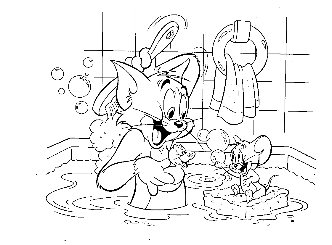 Coloring page: Tom and Jerry (Cartoons and Animated Shows) #24301 - Free Printable Coloring Pages