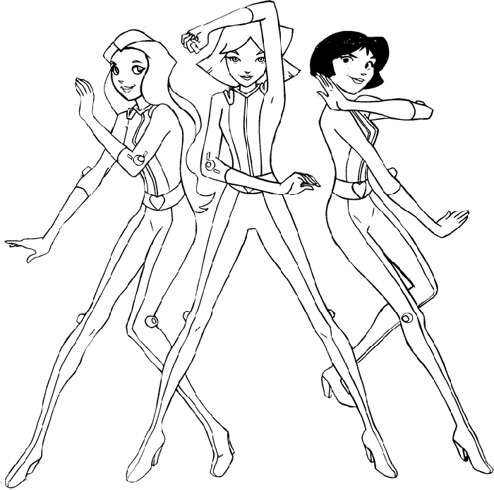 Free printable Totally Spies coloring page #29009 from Cartoons and Animated Shows collection