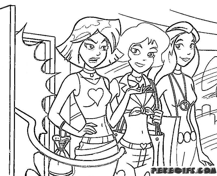Free printable Totally Spies coloring page #29046 from Cartoons and Animated Shows collection