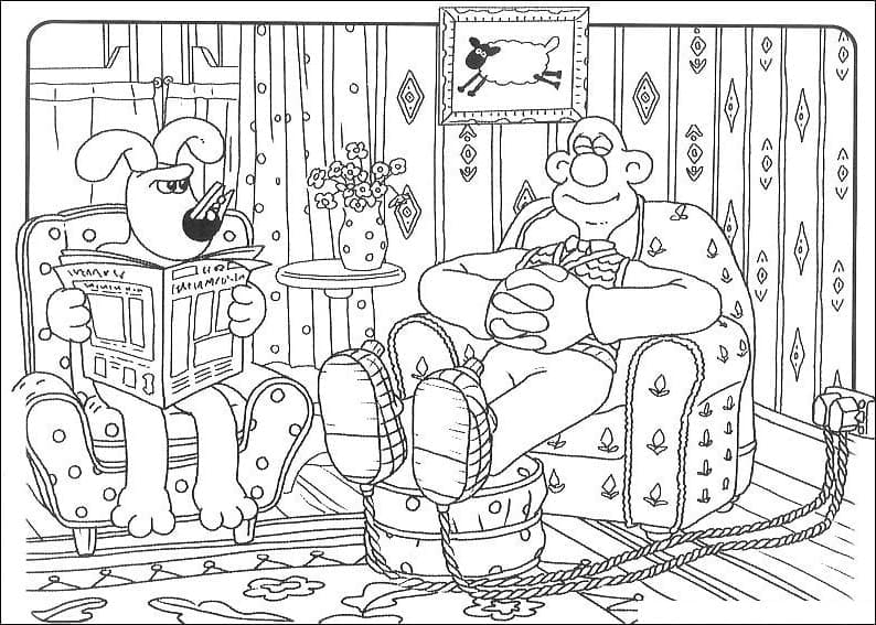 Free printable Wallace and Gromit coloring page #203621 from Cartoons and Animated Shows collection Free printable Wallace and Gromit coloring page #203621 from Cartoons and Animated Shows collection