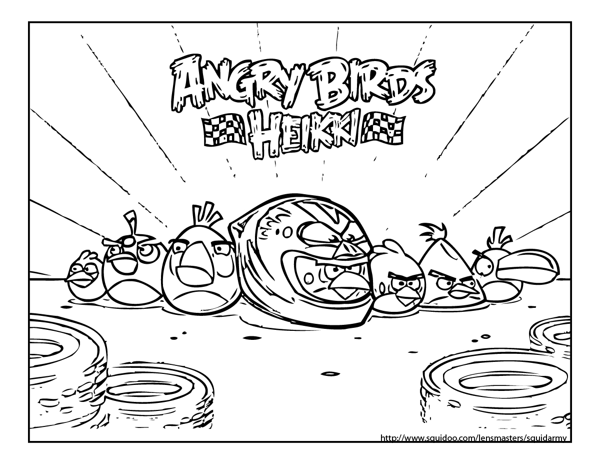 angry birds go coloring page