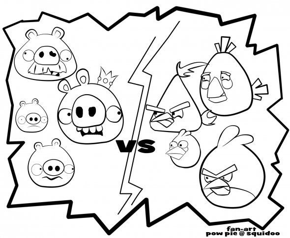 Coloring page: Angry Birds (Cartoons) #25055 - Free Printable Coloring Pages