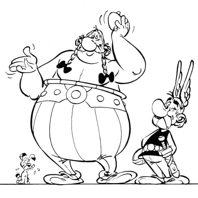 Drawing Asterix and Obelix #24374 (Cartoons) – Printable coloring pages
