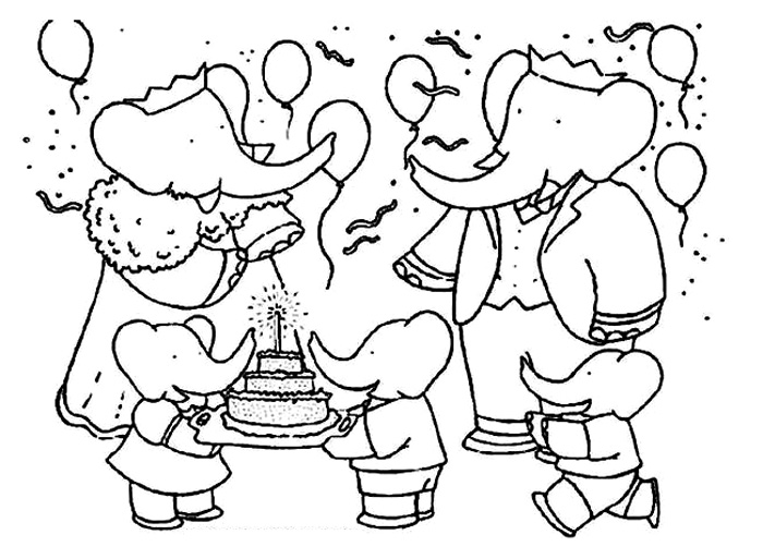 Coloring page: Babar (Cartoons) #27984 - Free Printable Coloring Pages