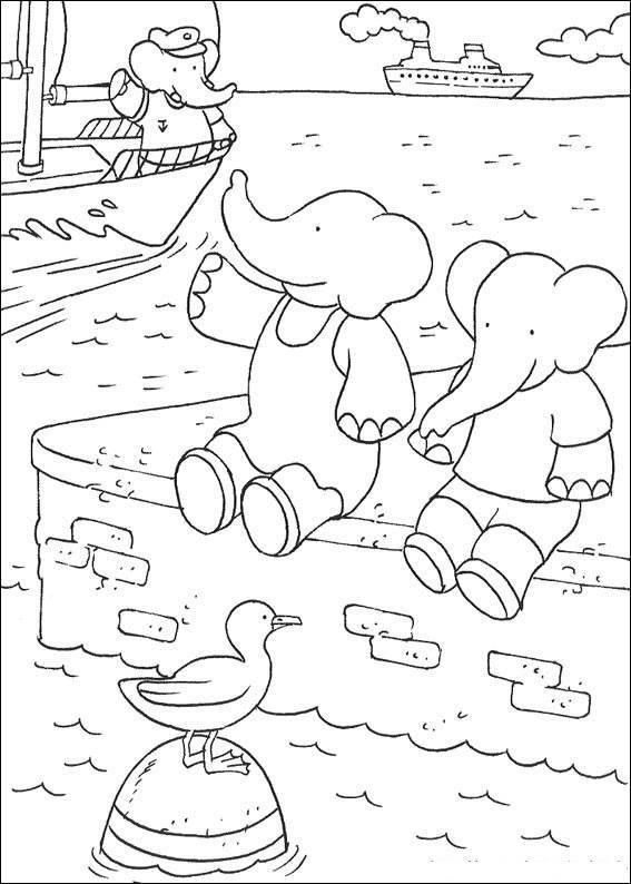 Coloring page: Babar (Cartoons) #28118 - Free Printable Coloring Pages