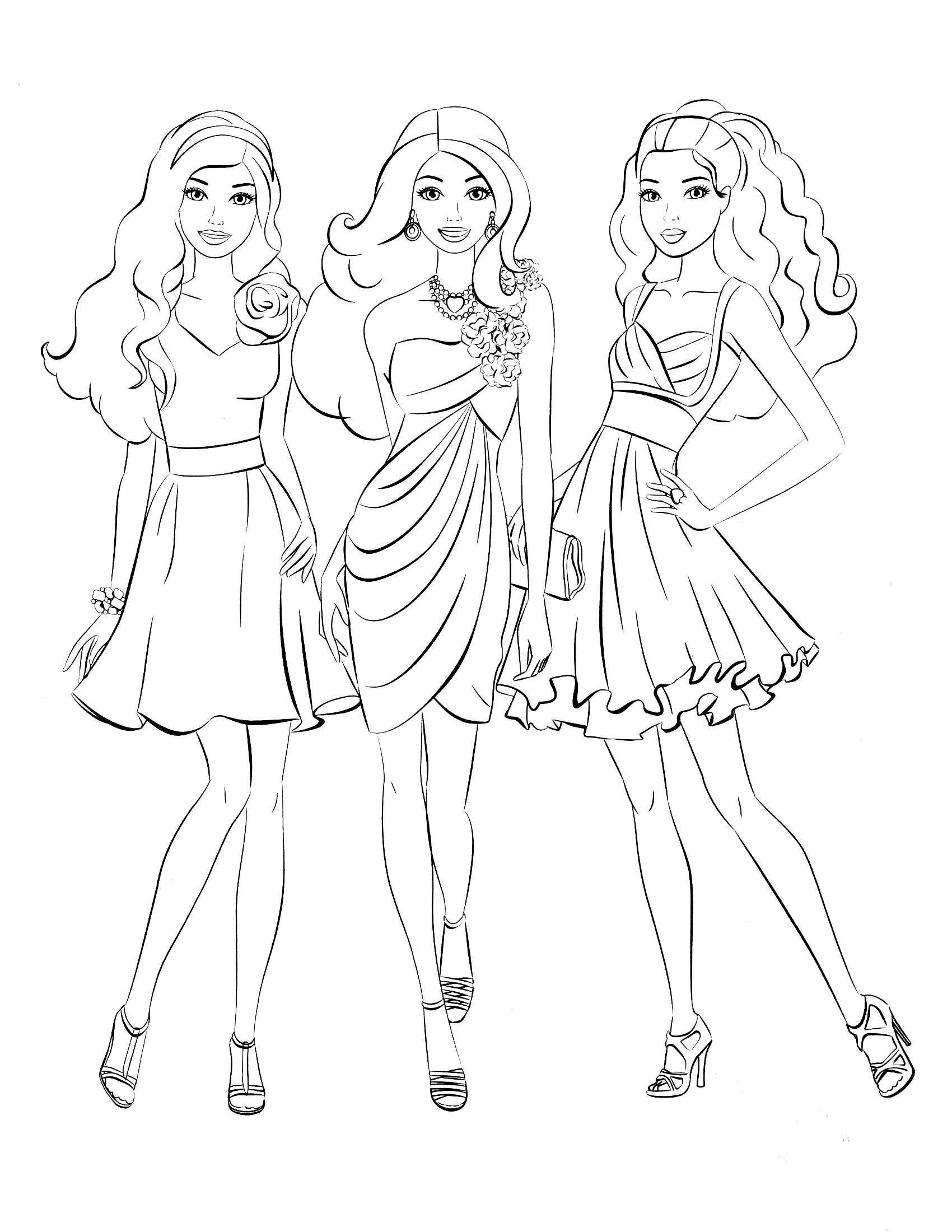 Drawing Barbie 20 Cartoons – Printable coloring pages