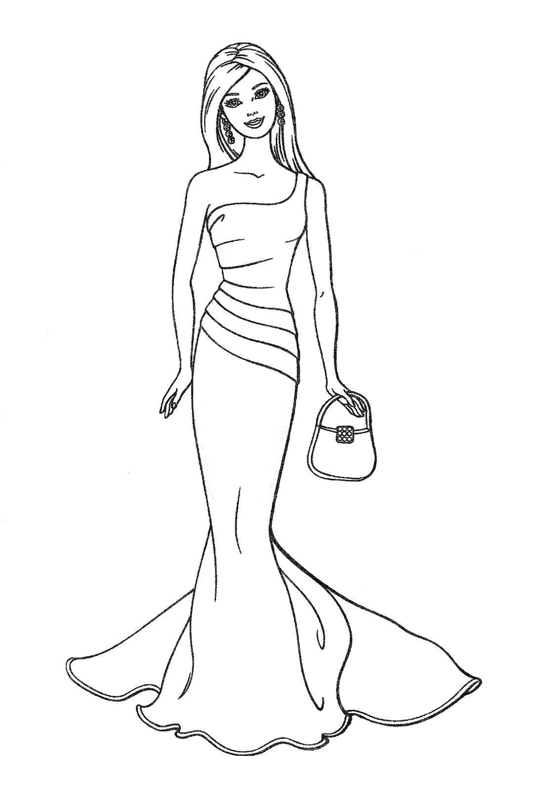 Drawing Barbie #27464 (Cartoons) – Printable coloring pages