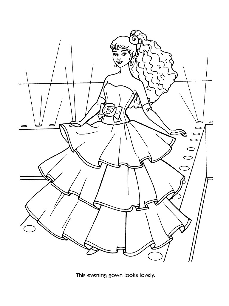 Drawing Barbie #27546 (Cartoons) – Printable coloring pages