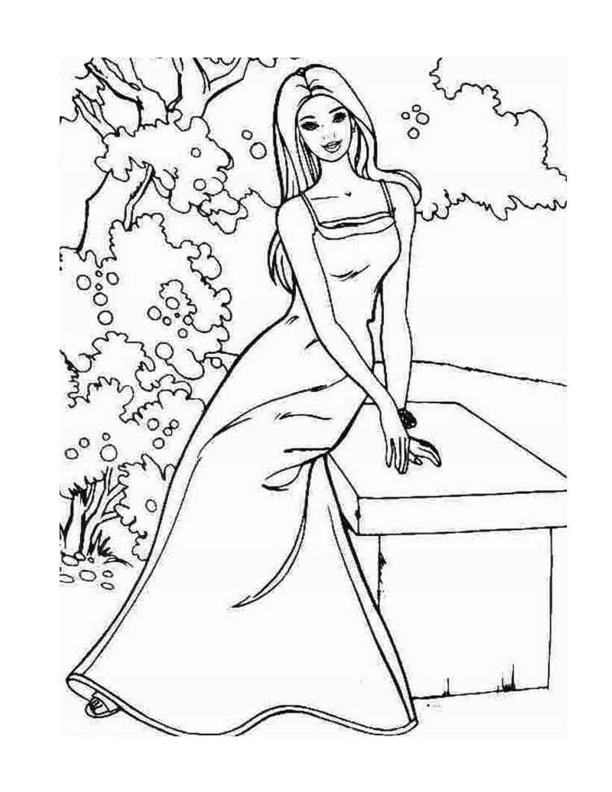 Drawing Barbie #27586 (Cartoons) – Printable coloring pages
