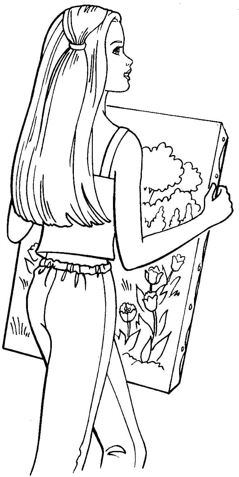 Drawing Barbie #27595 (Cartoons) – Printable coloring pages