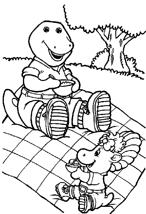 Coloring page: Barney and friends (Cartoons) #40983 - Free Printable Coloring Pages